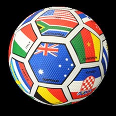 Popular design rubber soccer with flag printing FB-009